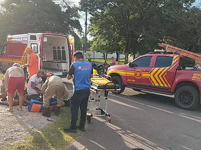 Motociclista sofre fratura em colisão com carro no bairro Cristo Redentor