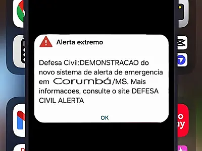 Quatro cidades de MS testam novo sistema de alerta da Defesa Civil sábado