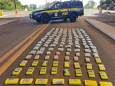 Polícia Rodoviária Federal apreendeu 149 kg de cocaína em Terenos