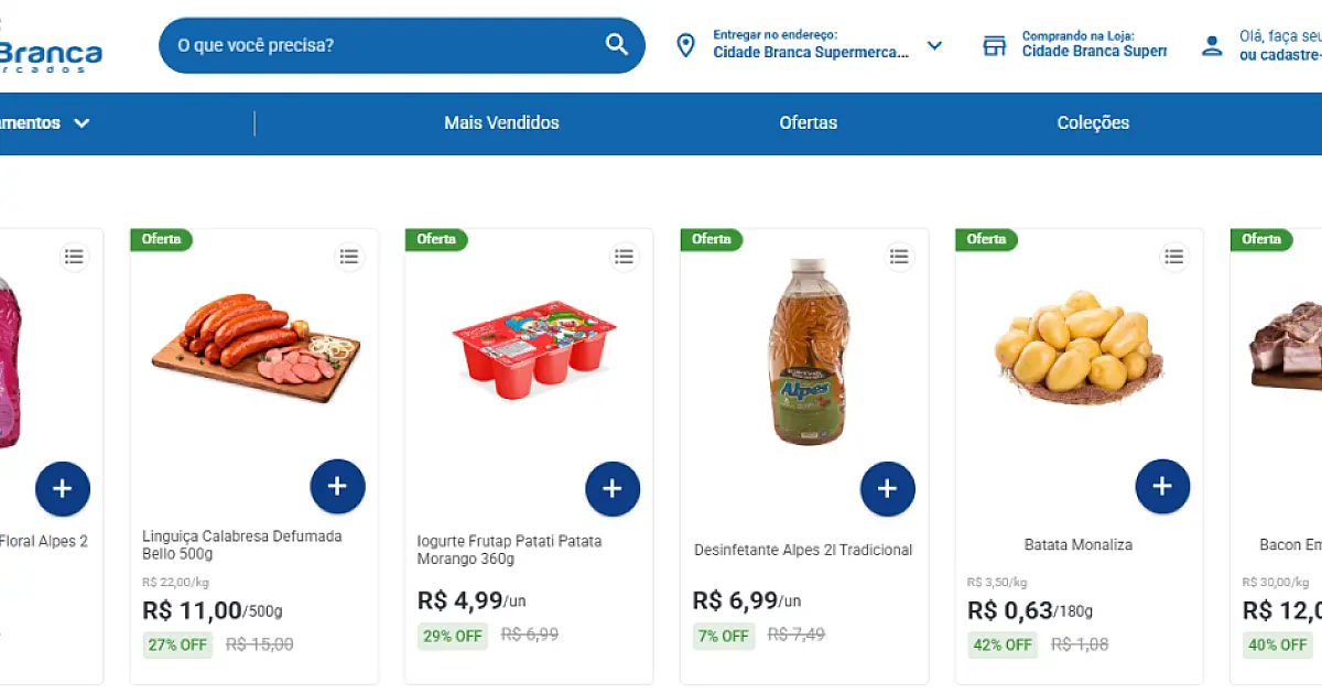 Cidade Branca atende com compras pelo site e faz entrega na sua casa