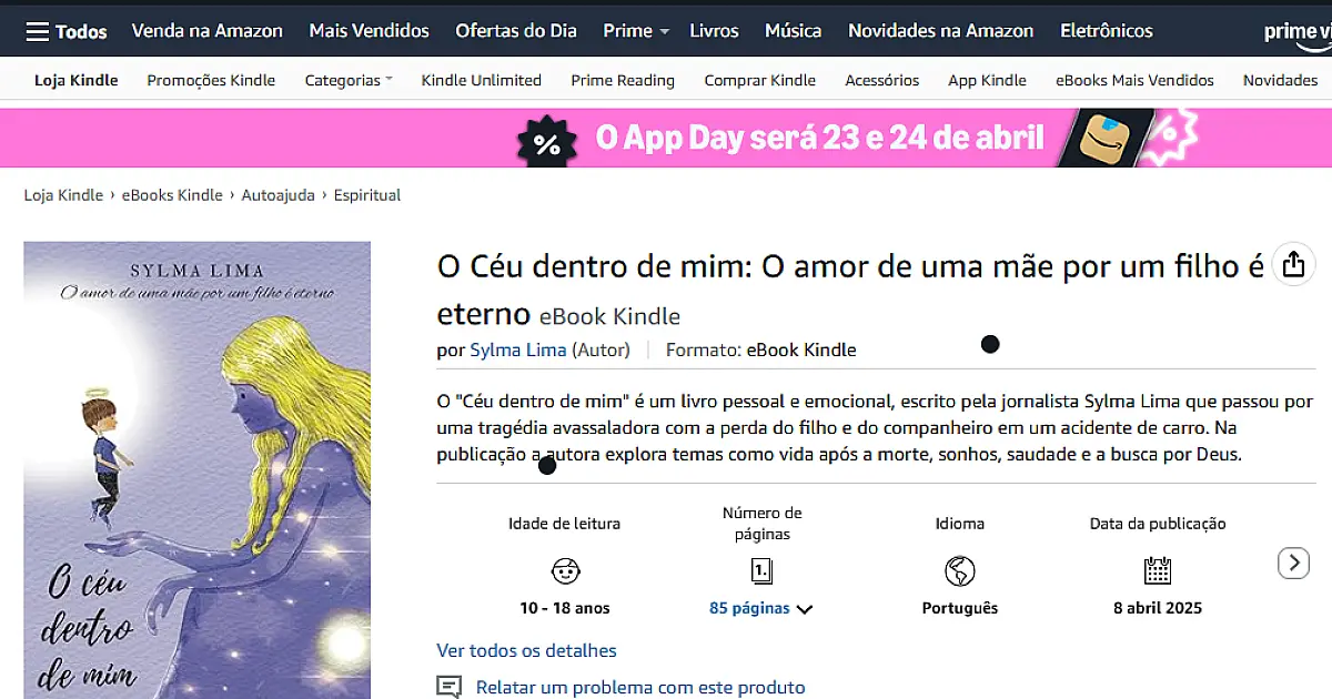 Livro de Sylma Lima, "O céu dentro de mim" já está à venda pela Amazon