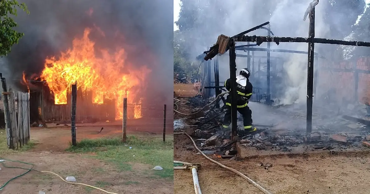 Incêndio destrói residência no Popular Velha