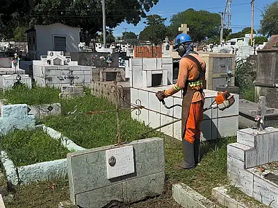 Cemitério municipal de Ladário recebe mutirão de limpeza