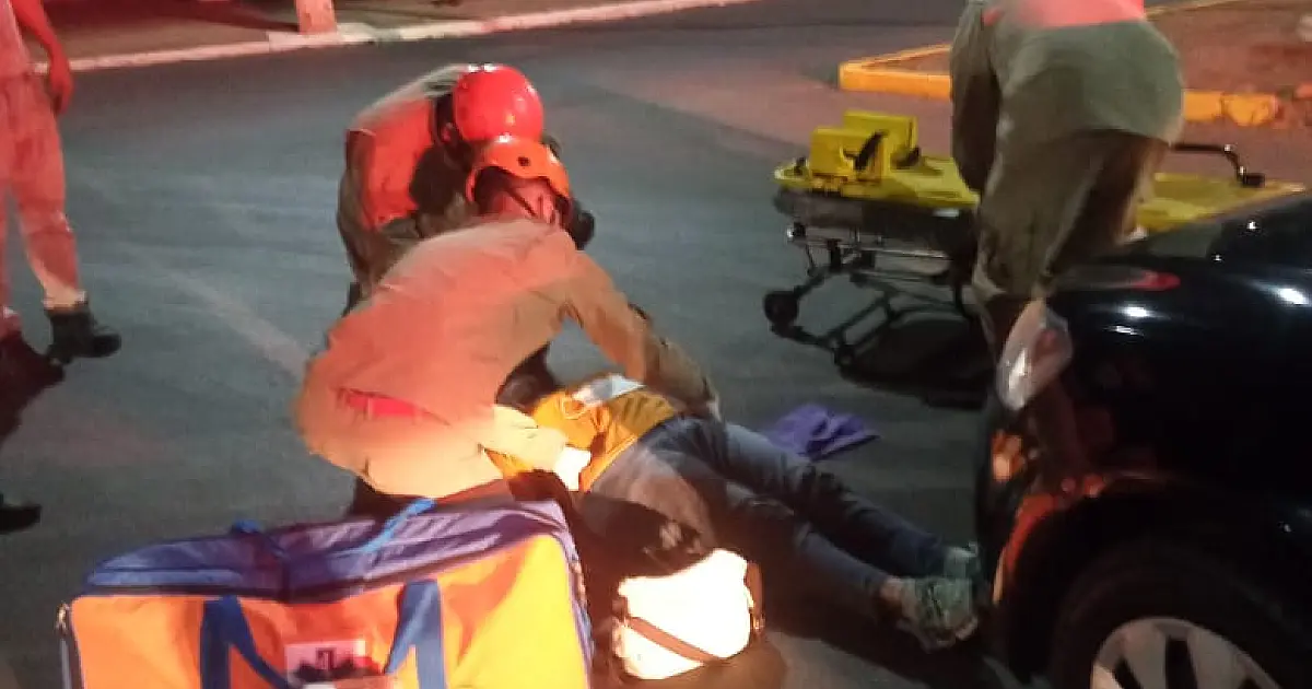 Ciclista atropelada sofre escoriações diversas