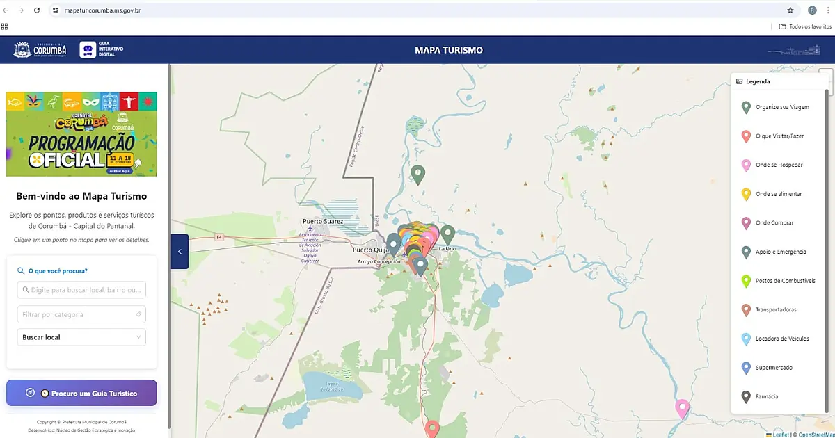 Corumbá lança Mapa Digital do Turismo para facilitar experiência de visitantes e moradores