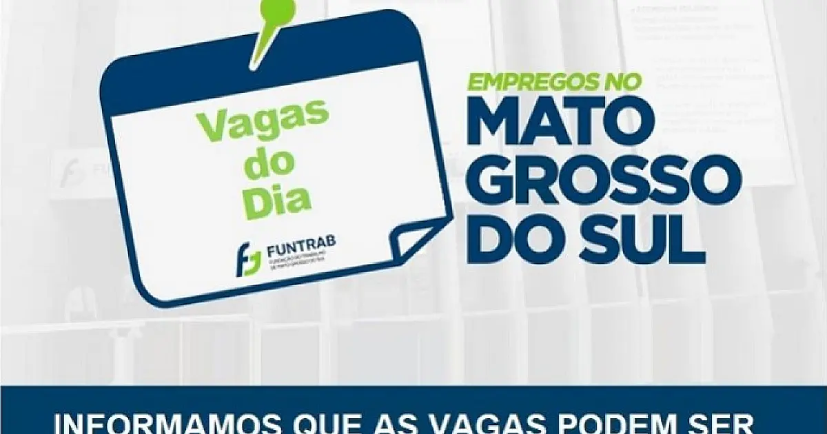 Semana inicía com 16 vagas de emprego em Corumbá