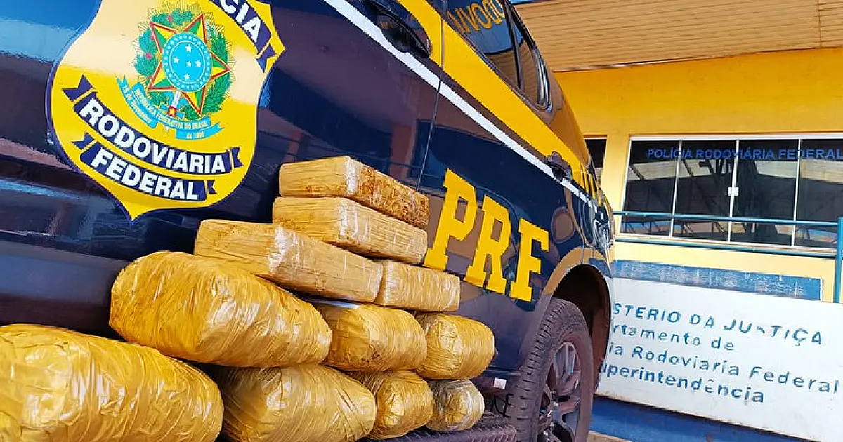 Mulher é presa pela PRF transportando 11,8 kg de skunk em ônibus na BR-262