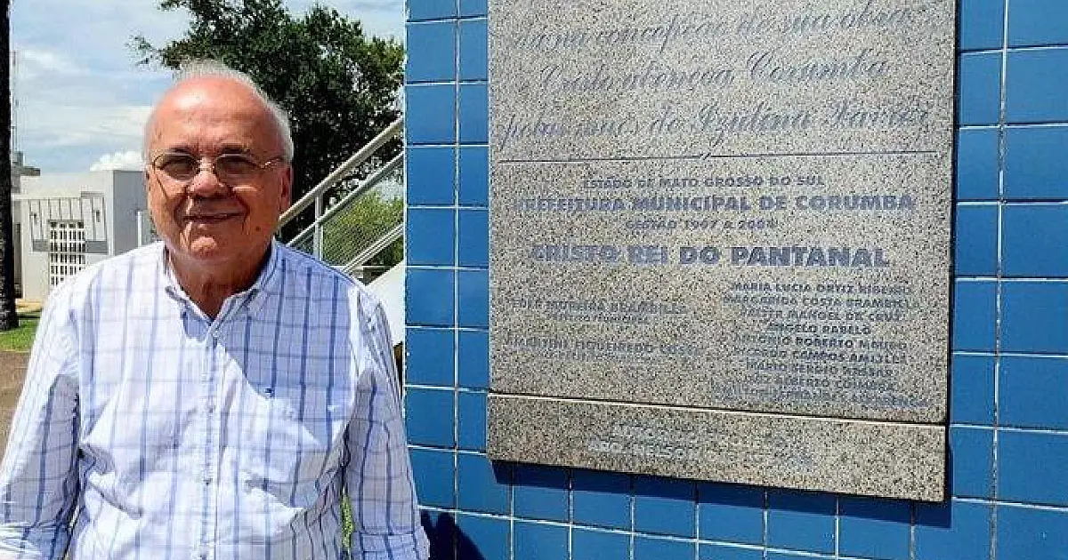 Cristo Rei do Pantanal perde placa histórica de inauguração durante obra de revitalização