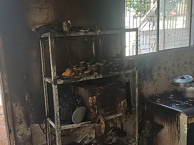 Air fryer pega fogo e causa incêndio em cozinha de casa no centro