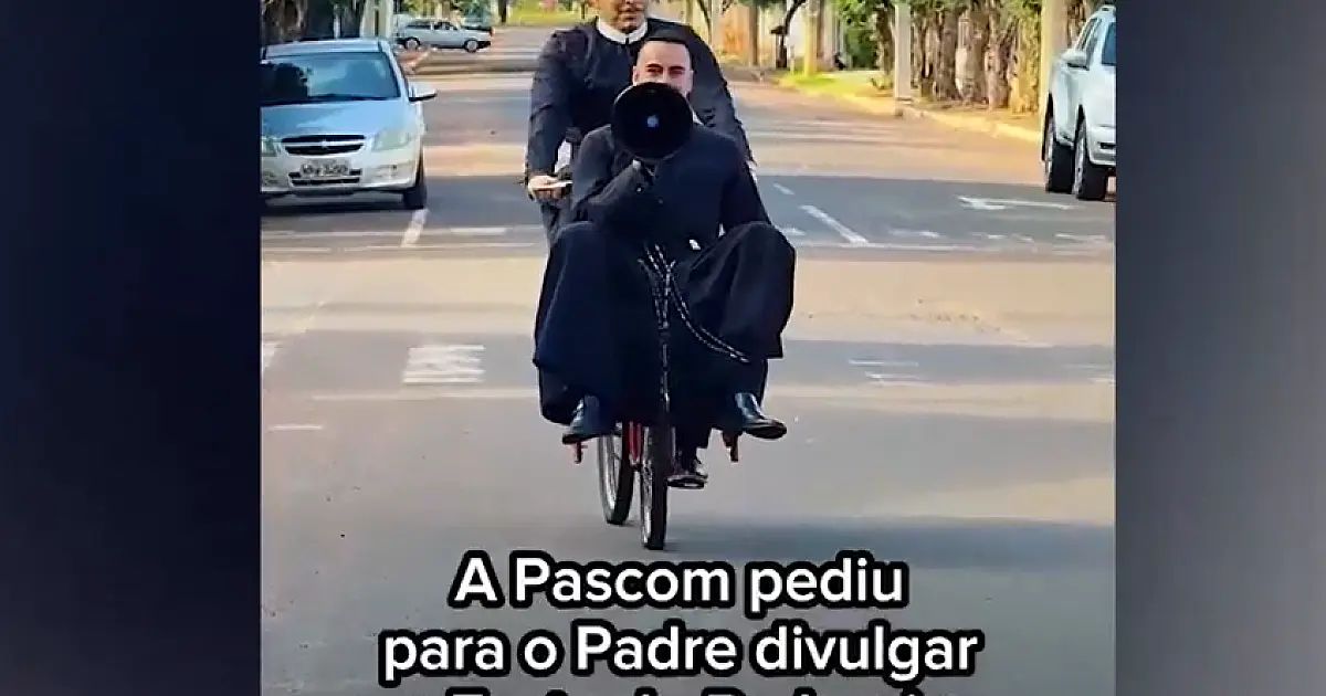 Você viu? Padre que viralizou de bicicleta é de Nova Andradina