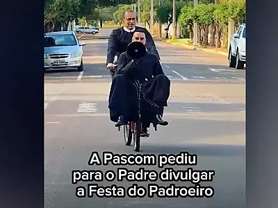 Você viu? Padre que viralizou de bicicleta é de Nova Andradina