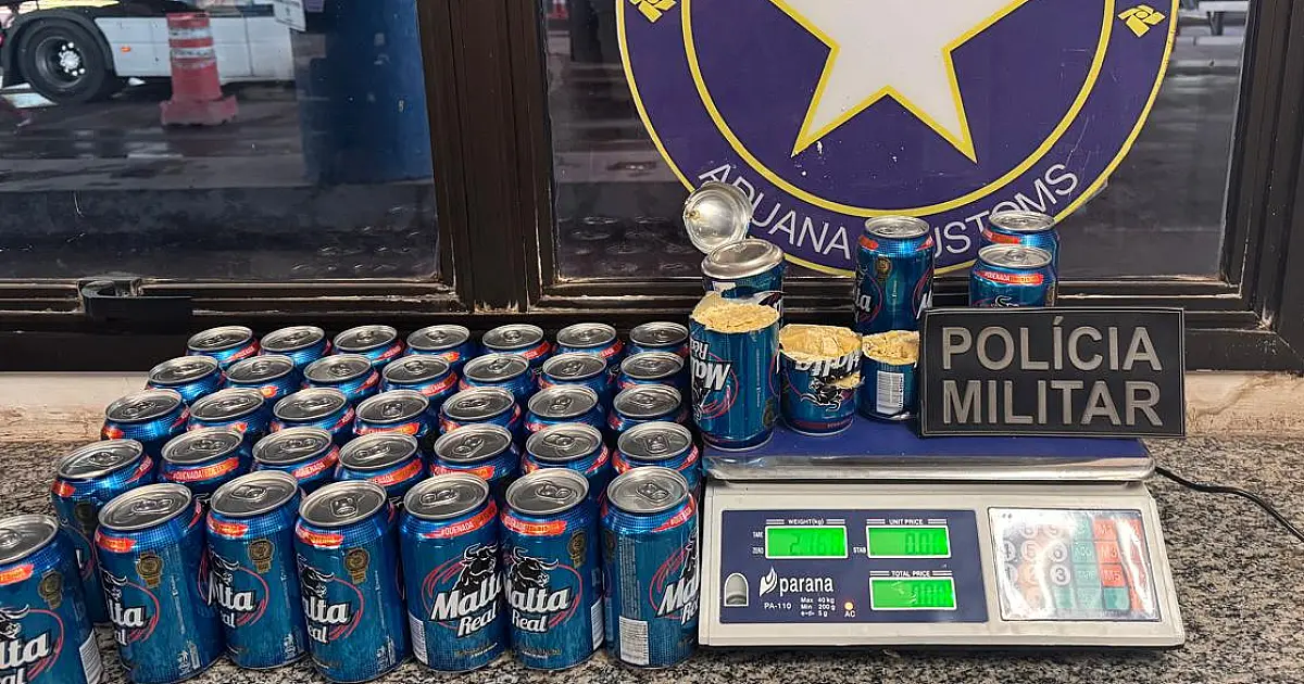 Fiscalização apreende 2,2 kg de pasta base em latas de cerveja
