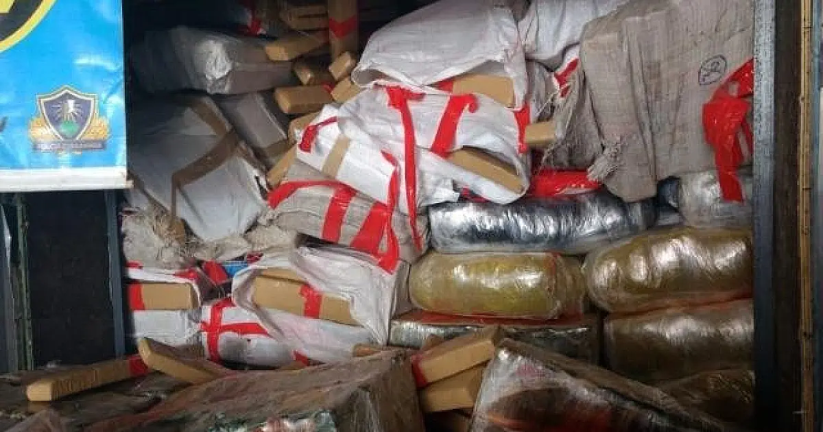 Policiais sentem cheiro de maconha e acham 2,5 toneladas em caminhão