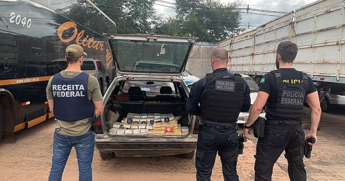 RFB,PF e PM apreendem 125 quilos de cocaína no posto Esdras na Fronteira