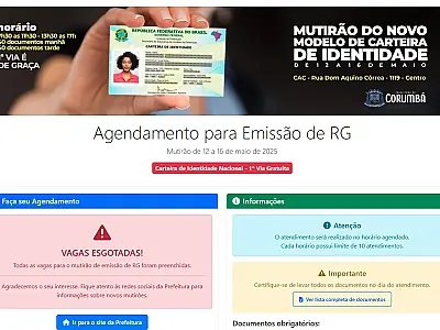 Vagas para o mutirão da nova Carteira de Identidade esgotaram em 30 minutos