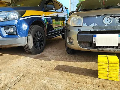 Casal com três crianças é flagrado com 14 kg de cocaína na BR 262