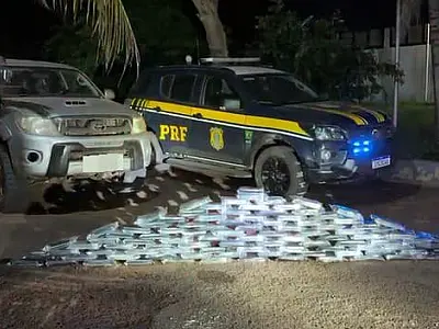 PRF apreende 101 quilos de cocaína escondidos em caminhonete na BR-419