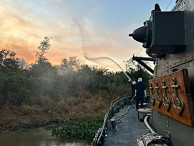 Apoio da Marinha no combate aos incêndios do Pantanal completa quatro meses
