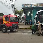Ação rápida de motorista evita incêndio em ônibus no bairro Dom Bosco