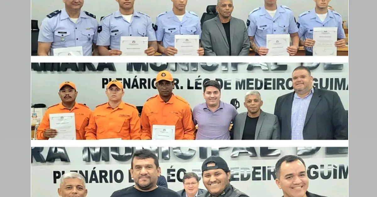 Integrantes da Força Aérea, Bombeiros e do Moto Clube, são homenageados na Câmara