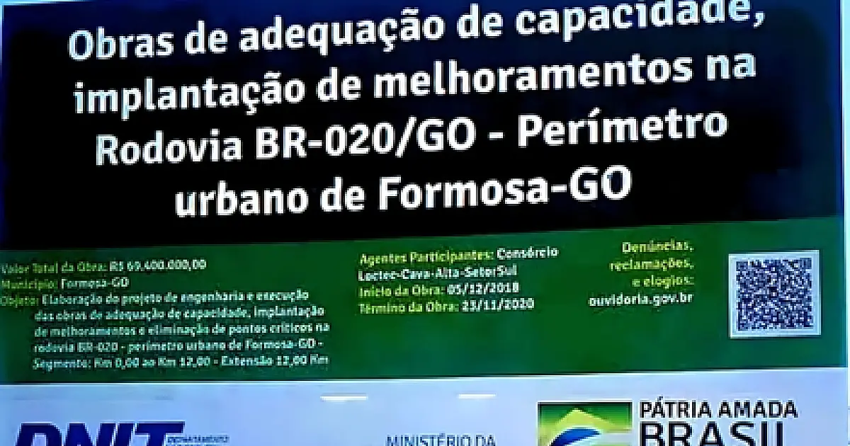 Projeto de Lei que obriga QR Code nas placas de obras no município