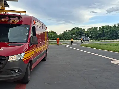 Jovem é resgatado de helicóptero no Paiaguás