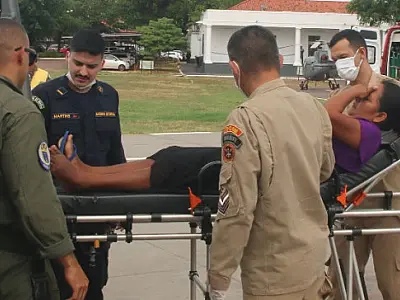 Mulher picada por cobra é retirada às pressas de área isolada no Pantanal