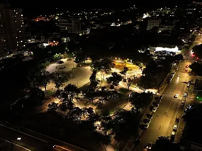 Iluminação no Jardim da Independência é refeita pela 7ª vez