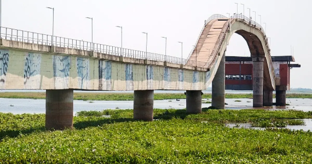 Quantidade elevada de baceiros prejudica a captação de água no rio Paraguai