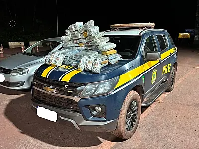 PRF apreende 45,7 kg de skunk escondidos no porta-malas de carro na BR-262