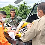 Idosa de 94 anos é resgatada de helicóptero no Pantanal
