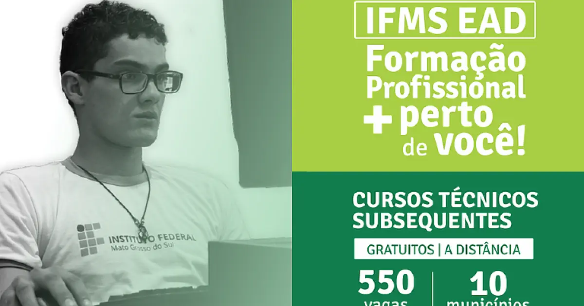 Inscrições para cursos técnicos a distância do IFMS vão até 10 de janeiro
