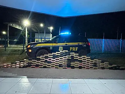 PRF apreende 182 kg de cocaína escondidos em caminhão na BR-262