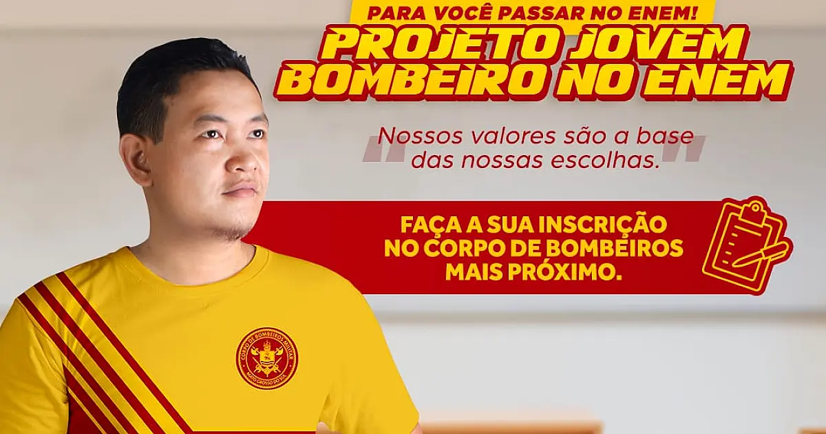 Projeto dos Bombeiros capacita jovens de baixa renda para o Enem
