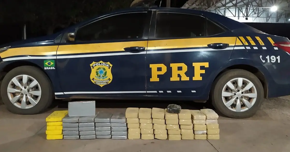 PRF apreende 27,6 Kg de cloridrato de cocaína e 36,1 Kg de pasta base de cocaína