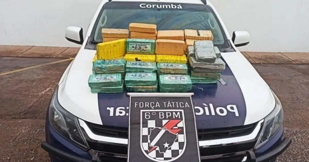 Após denúncia PM prende duas pessoas e 85 kg de cocaína em Corumbá