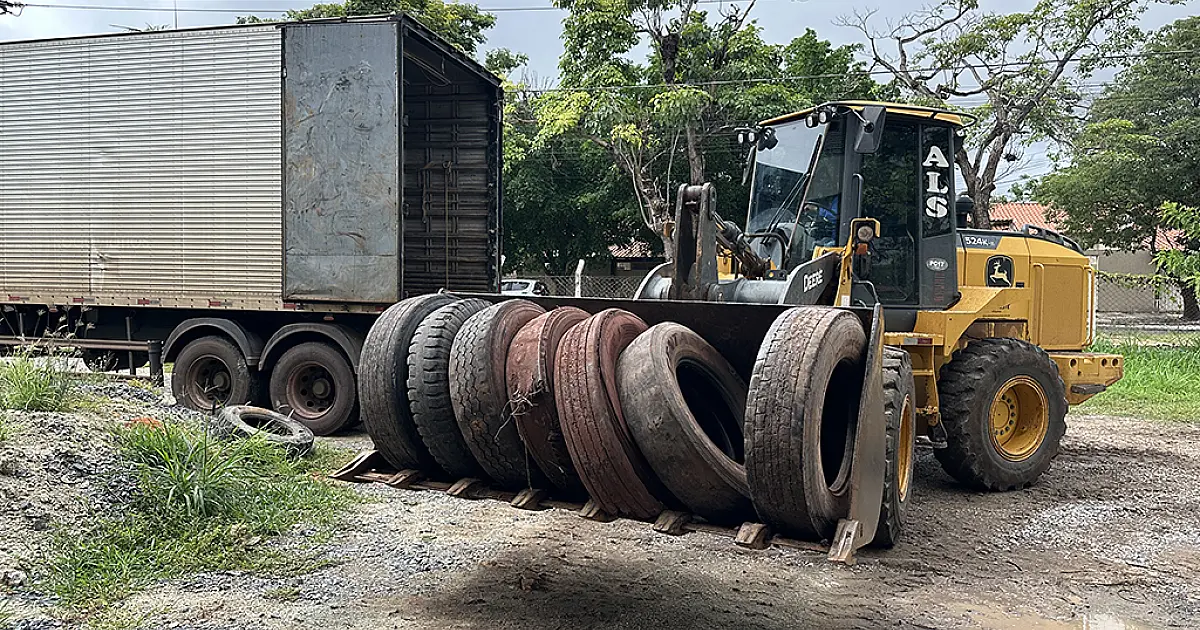 Primeira coleta de pneus do ano destina 24 toneladas para descarte adequado em Corumbá