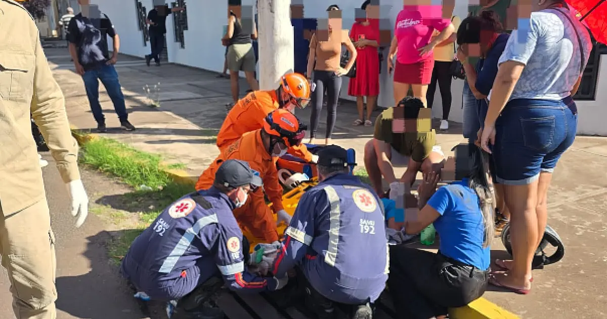 Colisão entre carro e moto deixa mãe e filha feridas no bairro Aeroporto