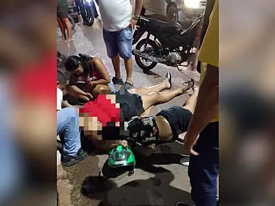 Queda de moto deixa duas mulheres feridas em cruzamento de Corumbá