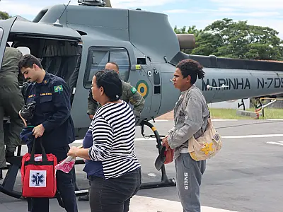 Mulher com fortes dores abdominais é resgatada por helicóptero no Paiaguás