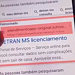 Mais de 10 sites falsos já foram derrubados pelo Detran-MS em 2026