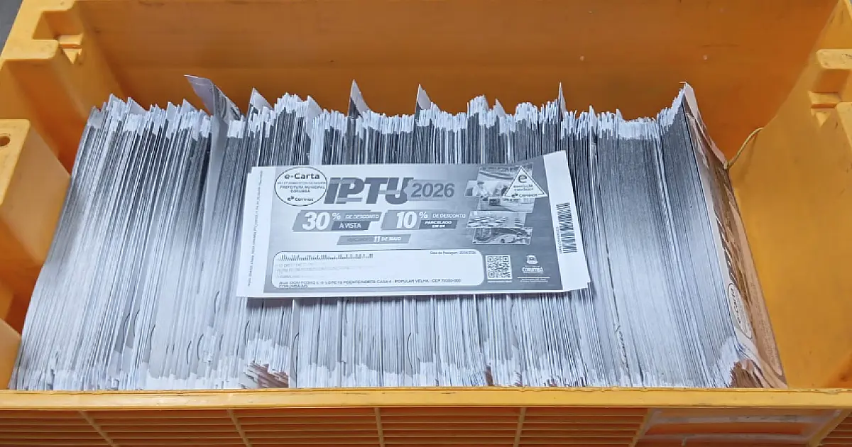 Carnês do IPTU 2026 começam a chegar às residências em Corumbá