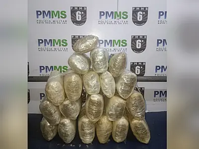PM apreende 22 kg de skunk escondidos em carga de alimentos em Corumbá
