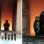 Bombeiros combatem incêndio em casarão abandonado no Centro de Corumbá