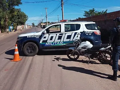 Moto com registro de crime é recuperada durante blitz em Corumbá