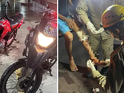 Jovem tenta fugir da PM, sofre queda de moto e acaba preso no bairro Cristo Redentor