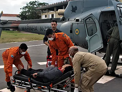 Idosa é resgatada por helicóptero após emergência no Pantanal