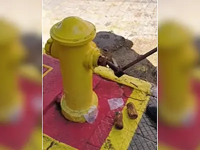 Vandalismo em hidrante no Centro de Corumbá acende alerta de emergência