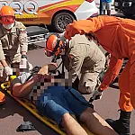 Colisão entre carro e moto deixa motociclista ferido no bairro Universitário