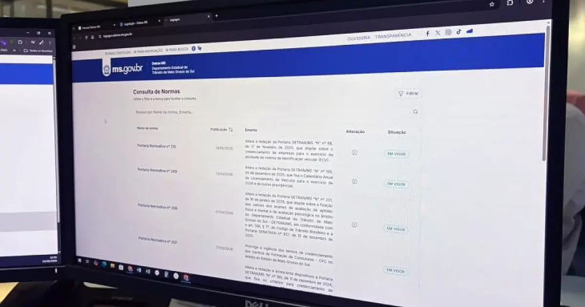 Detran-MS lança sistema para consulta rápida de portarias e normas